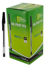 Treeline T-Pen Ballpoint Pens - Crystal Barrel - Black - Box of 50