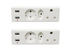 3 Way Adaptor With Usb Charger 2 Pack