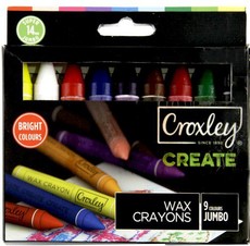 Croxely Create 14mm Jumbo Wax Crayons (Box of 9 Colours)