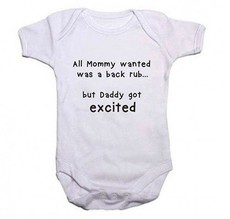 Qtees Africa All Mommy Wanted Was a Back Rub Baby Grow - Short Sleeve