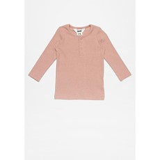 Cotton On Long Sleeve Placket Top - Benny Stripe Clay Pigeon/ Dark Vanilla