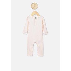 Cotton On The Rib Snap Romper - Crystal Pink