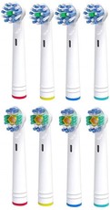 T-CARE Toothbrush Heads for Oral B Pro White & Cross Action - 8 Pack