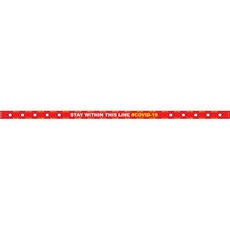 Covid 19 - 3000mm X 100mm Social Distancing Strips - Tork Craft Red Stay Within