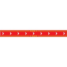 Covid 19 - 800mm X 80mm Social Distancing Strips - Tork Craft Red Arrow Right
