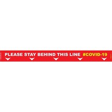 Covid 19 - 800mm X 80mm Social Distancing Strips - Tork Craft Red