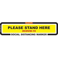 Covid 19 - 450mm X 110mm Social Distancing Strips - Tork Craft Yellow Stand Here