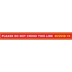 Covid 19 - 800mm X 80mm Social Distancing Strips - Tork Craft Red No Cross