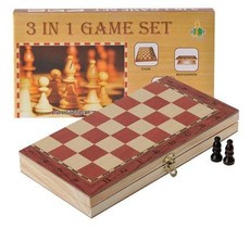 Bulk Pack 5x Game 3 In 1 Chess Checkers Backgammon