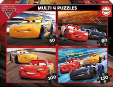 Educa Boys Multi Cars 3 Puzzles - 4 In 1