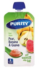 Purity Pear, Banana & Guava Pouches - 12 x 110ml