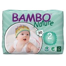 Bambo Nature - Mini size, 30 nappies, Size 2, Fits 3-6kg