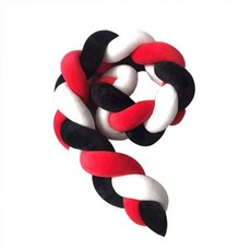 Cot Bed Braided Bumper - White/Black/Red - 2m