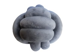 Totland Handmade Velvet Crib Knot Pillow Cushion - Gun Metal Grey