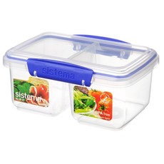 Sistema - Klip It - 1 Litre Split Rectangular Food Storage Container