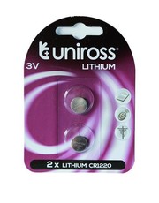 Uniross CR1220 Lithium Coin Cell Batteries - 3V