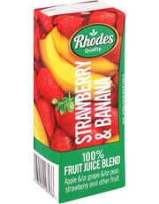 Rhodes 100% Fruit Juice Strawberry/Banana 24 x 200 ML