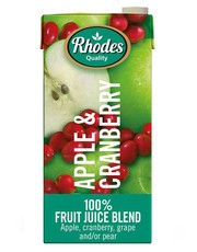 Rhodes 100% Fruit Juice Apple & Cranberry 6 x 1 LT