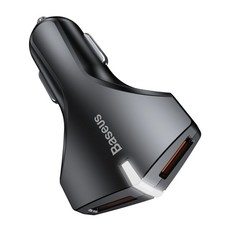 Baseus 3A Rocket Q.C.3 Dual USB Type-A Car Charger - Black