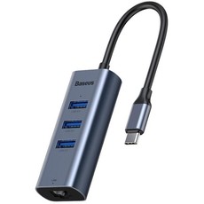 Baseus Enjoyment Series USB Type-C to 3 USB Type-A 3.0 Ethernet Dongle HUB