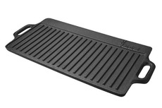 Afritrail - Cast Iron Dual Barbeque/Griddle Pan - Black