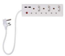 6 Way Multi - Plug with 2 USB's