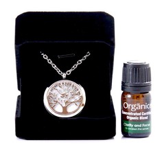 Organico x1 Essential Oil Tree of life Diffuser Pendant & Chain 30mm