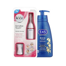 Veet Sensitive Touch Electric Trimmer and E45 Premium Lotion 200ml Bundle