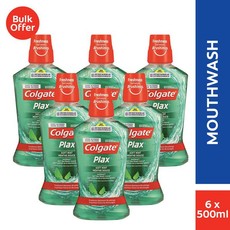 Colgate Plax Mouthwash, Soft Mint Bulk Pack, 6x500ml