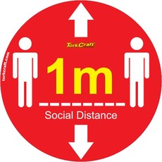 Covid 19 - 300mm Round Social Distancing Graphic - Tork Craft Double Arrow Social Red