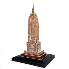 Cubic Fun Empire State Building USA - 38 Piece 3D Puzzle with Base & LED Unit