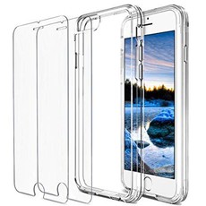 LARRYS Tempered Glass and Protective Clear Case for iPhone 6S / 6