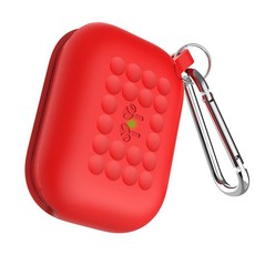 Silicone Protective Cover Compatible with AirPods Pro with Keychain - Red