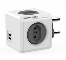 Allocacoc PowerCube Grey Type N Sockets x 4 + USB + MFI Cable