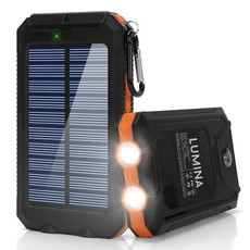 Lumina Solar Power Bank with Dual USB Charger & LED Light