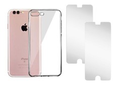 1 Transparent Protective Cover & 2 Tempered Glass Screen Protector for IPhone 7 Plus