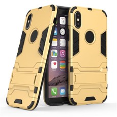 2 in 1 Shockproof Stand Case for Apple iPhone X known as Iphone 10 - Gold