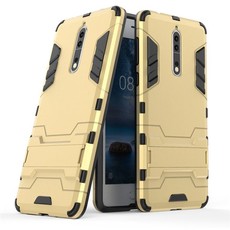 2 in 1 Shockproof Stand Case for Nokia 8 - Gold