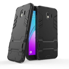 2-in-1 Dual Shockproof Case for Samsung Galaxy J4 - Black