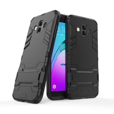 2-in-1 Dual Shockproof Case for Samsung Galaxy J7 Duo - Black