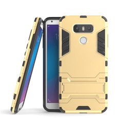 2-in-1 Hybrid Dual Shockproof Stand Case for LG G6 - Gold