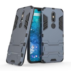 2-in-1 Hybrid Dual Shockproof Stand Case for Nokia 7.1 Navy