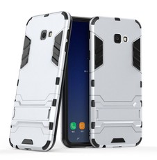 2-in-1 Hybrid Dual Shockproof Stand Case for Samsung J4 Plus Silver