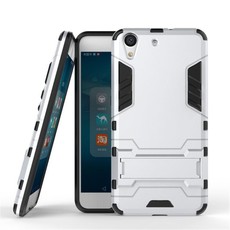 2-in-1 Hybrid Shockproof Case for Huawei Y6 II - Silver