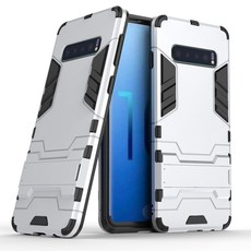 2-in-1 Shockproof Stand Case for Samsung S10 Silver