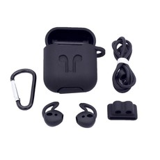 5 In 1 Silicone Protective Accessories Compatible with AirPods -Black