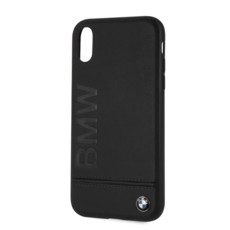 BMW - Signature Logo Imprint Hard Case for iPhone XR - Black