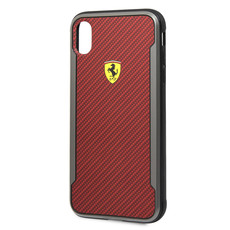 Ferrari - Sf Racing Shield Printed Carbon Effect for iPhone XS MAX - Red