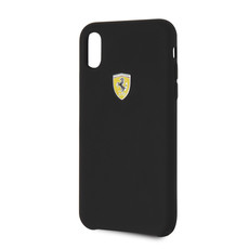 Ferrari - Sf Silicone Case W Logo Shield for iPhone X - Black