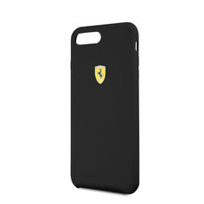 Ferrari - Sf Silicone Case with Logo Shield for iPhone 8+ - Black